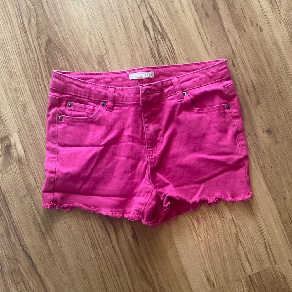 Copper key stretch shorts.